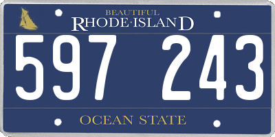 RI license plate 597243