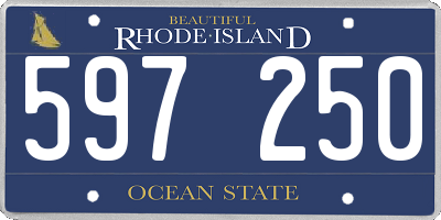 RI license plate 597250