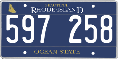 RI license plate 597258