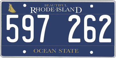 RI license plate 597262