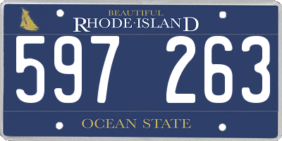 RI license plate 597263
