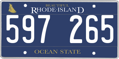 RI license plate 597265
