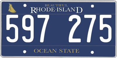 RI license plate 597275