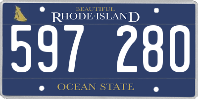 RI license plate 597280