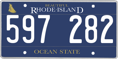 RI license plate 597282