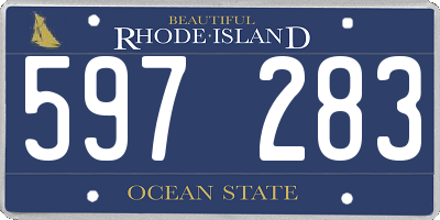 RI license plate 597283