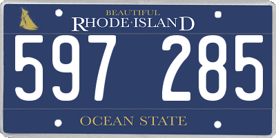 RI license plate 597285