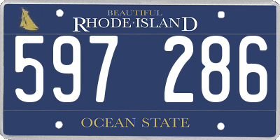 RI license plate 597286