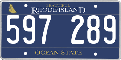 RI license plate 597289