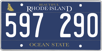 RI license plate 597290
