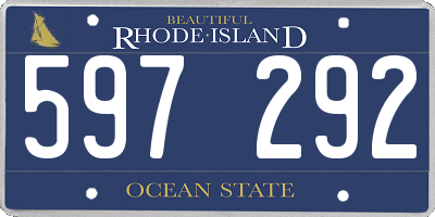 RI license plate 597292