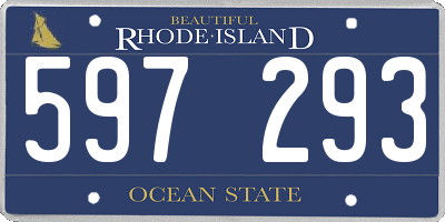 RI license plate 597293
