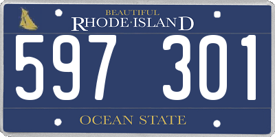 RI license plate 597301