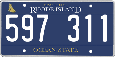 RI license plate 597311