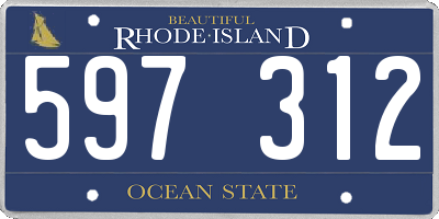 RI license plate 597312