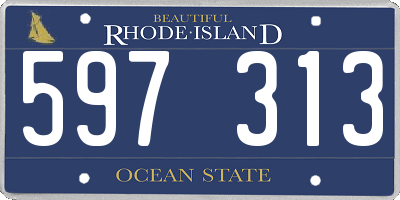RI license plate 597313