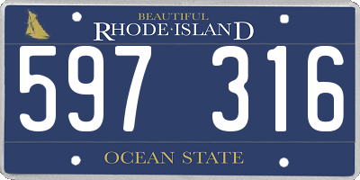 RI license plate 597316