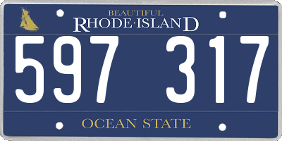 RI license plate 597317