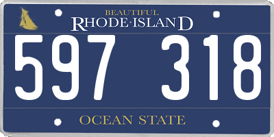 RI license plate 597318