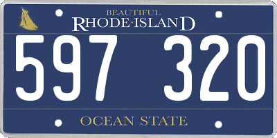 RI license plate 597320