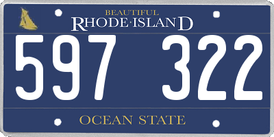 RI license plate 597322
