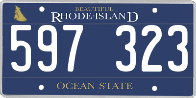 RI license plate 597323
