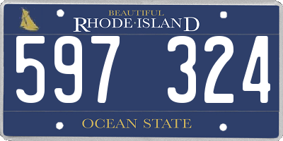 RI license plate 597324