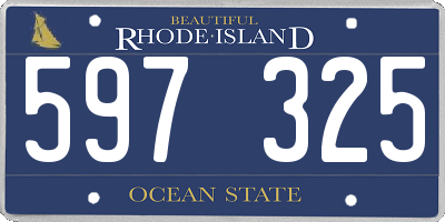 RI license plate 597325