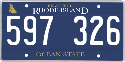 RI license plate 597326