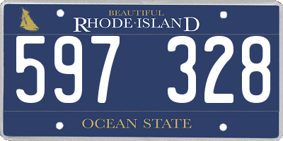 RI license plate 597328