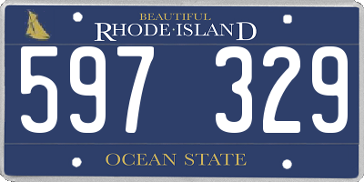 RI license plate 597329