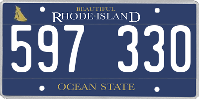 RI license plate 597330