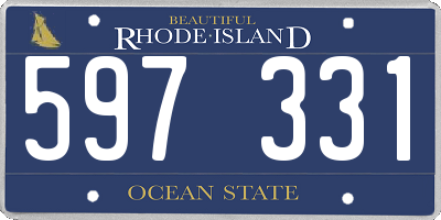 RI license plate 597331