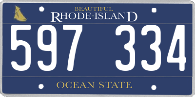 RI license plate 597334