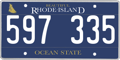 RI license plate 597335