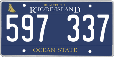 RI license plate 597337