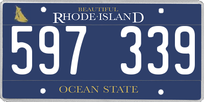 RI license plate 597339