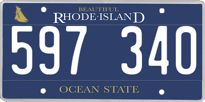 RI license plate 597340