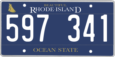 RI license plate 597341