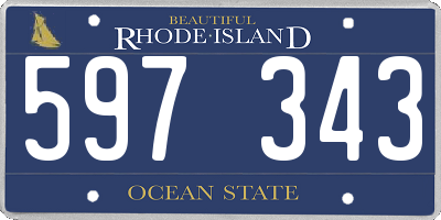 RI license plate 597343