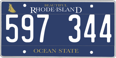 RI license plate 597344