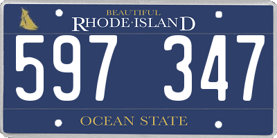 RI license plate 597347