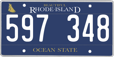 RI license plate 597348