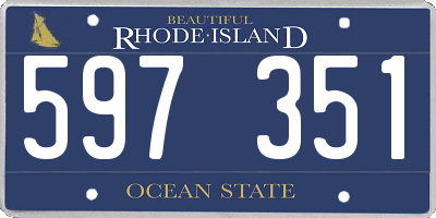 RI license plate 597351