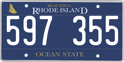 RI license plate 597355