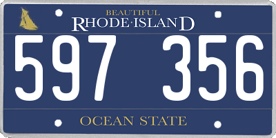 RI license plate 597356