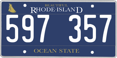 RI license plate 597357