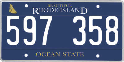 RI license plate 597358