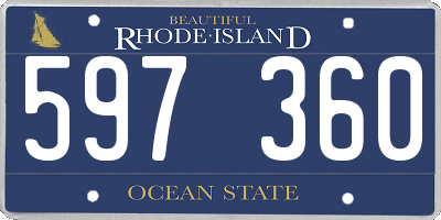 RI license plate 597360
