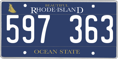 RI license plate 597363
